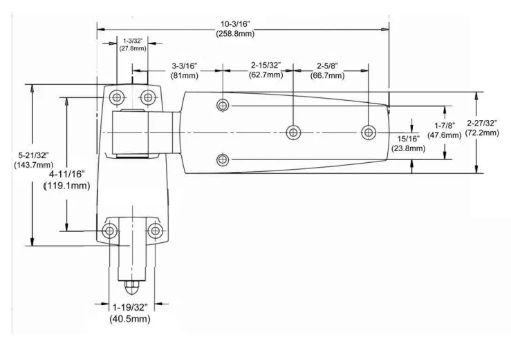 Hrdwr206 Flush Mount Spring Assisted Cam Rise Lift Off Hinge - Image 2