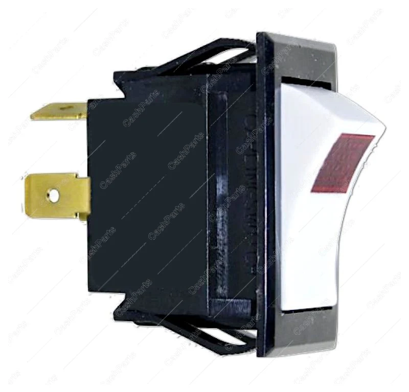 Sw218 Black Plastic Switch With White Rocker And Red Light 15A 125V, 10A 250V Dpst
