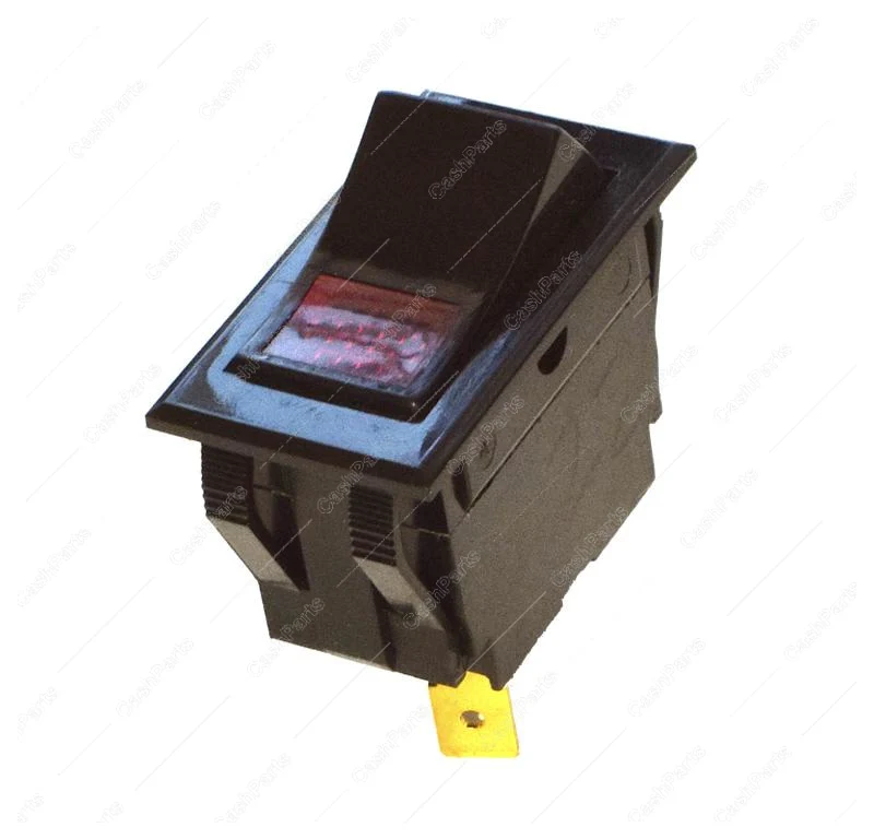 Sw222 Black Plastic Red Lighted Rocker 20A 250V Spst