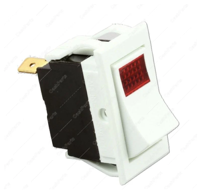 Sw225 White Rocker Switch Red Lighted 15A 125V, 10A 250V Spst