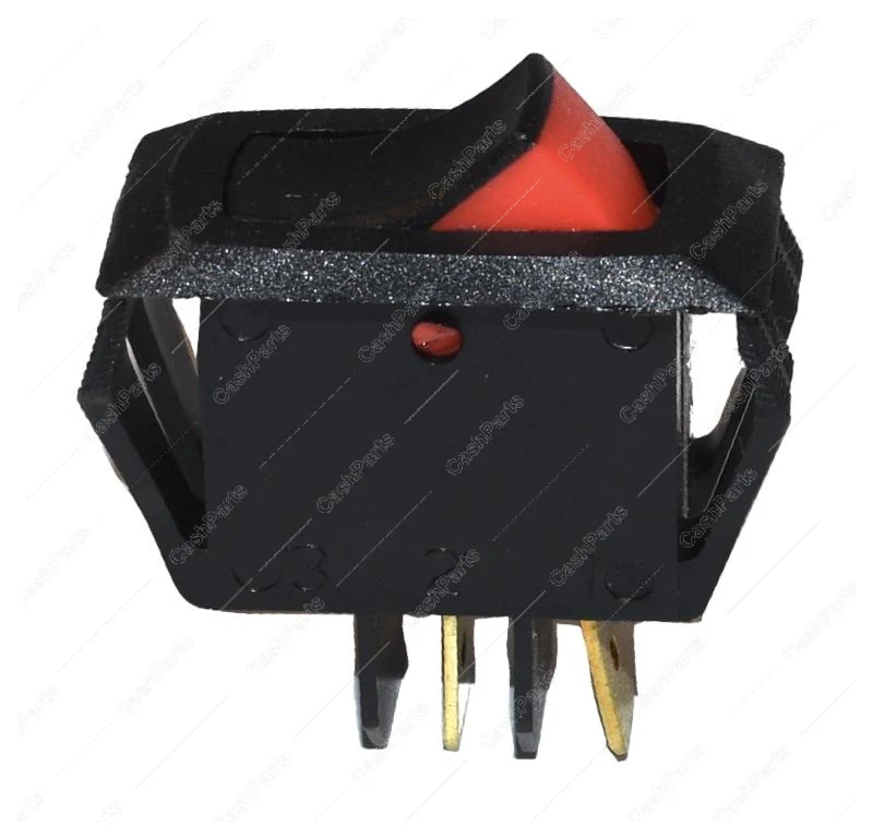 Sw228 Black Plastic Rocker Switch With Red Accent 20A 125V, 15A 250V Spst
