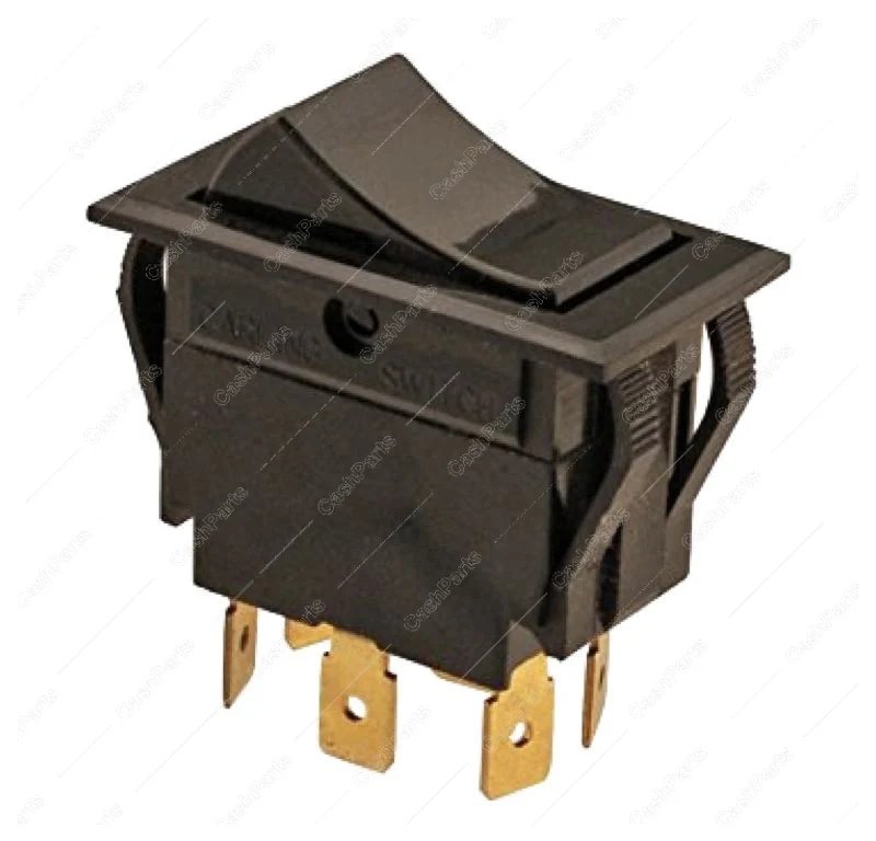 Sw250 Black Rocker Switch 20A 125-277V Dpdt
