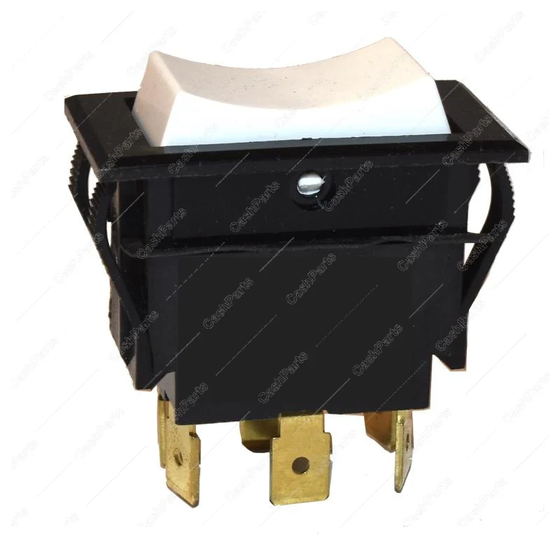 Sw256 Black & White Rocker Switch 6A 125V, 3A 250V Dpdt