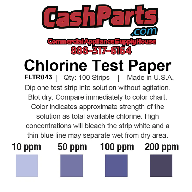 FLTR043 Chlorine Test Strips