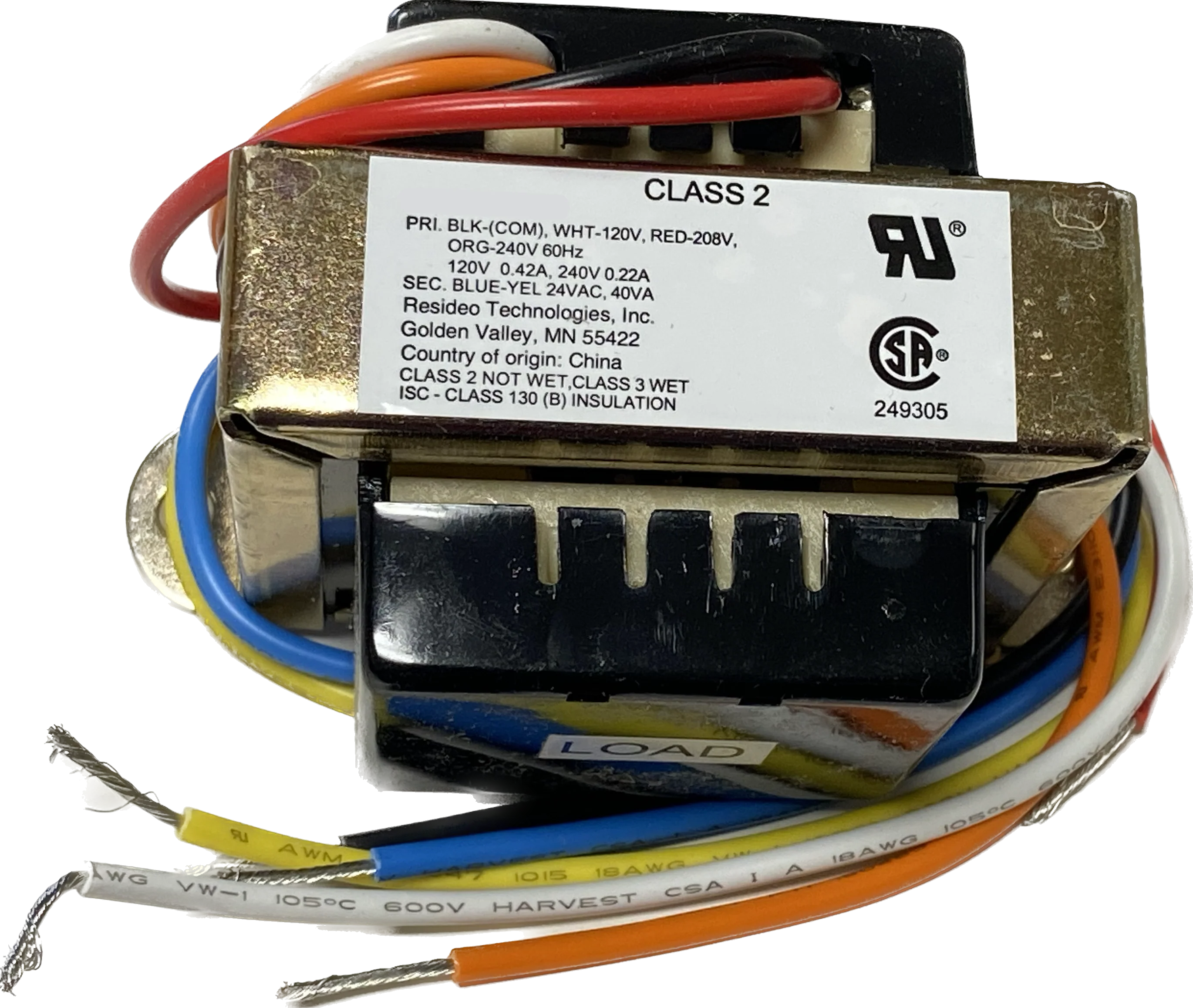 TFRMR037 Transformer, 120/208/240V to 24V