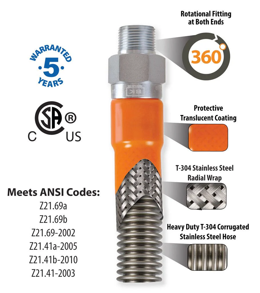 BKR016 Gas Hose Only, 3/4" x 60"