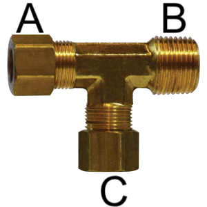 MLX219 Tee, 3/16CCT x 1/8"MPT