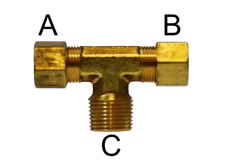 MLX225 Tee, 1/4CCT x 1/4"MPT